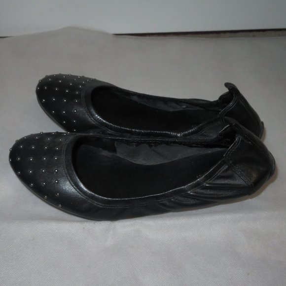 Cole Haan Studded Black Leather Ballerina Flats - Picture 4 of 11